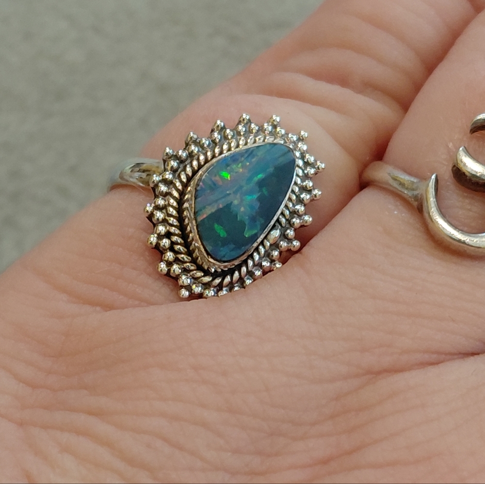 Australian Opal Silver Ring - Picture 8 of 13
